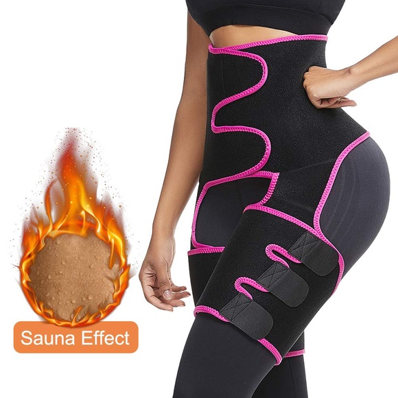 Neoprene Adj Waist Trainer Belt Upper Leg Wraps for Women/Men Butt Lift - Picture 3 of 7